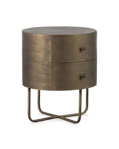 WOOOD Kastje Glossy Rond Metaal Antique Brass