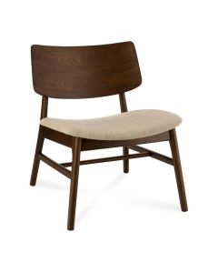 J-Line Lounge Stoel Ken Vintage Rubberhout Bruin/Beige