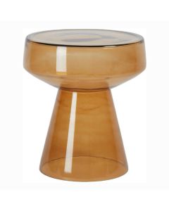  Dakwa bijzettafel &Oslash;37 cm van transparant geel glas met moderne vormgeving.