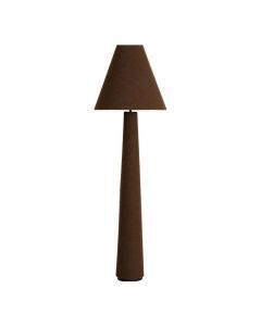  Light & Living Devia vloerlamp &Oslash;50x168 cm met slank ontwerp en boucl&eacute; kap in bruin en cr&egrave;me.