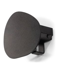 Zwarte, organisch gevormde kapstokhaak met een minimalistisch design.