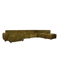 Zitcombinatie Wigston in hoekopstelling met brede armleuningen en comfortabele zitplaatsen.