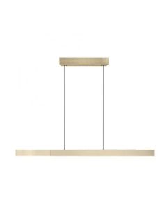 Goudkleurige PURE Moto-Rise LED hanglamp met strak lijnvormig ontwerp en verstelbare ophanging.