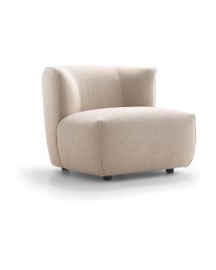 Dutchz 3101 fauteuil in beige stof Loop 03 met organisch design en ronde vormen