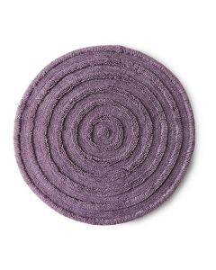 Rond wollen vloerkleed in lila kleur van HKliving met laagpolig midden en hoogpolige cirkelstructuur.