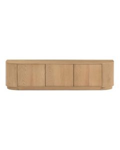 Dressoir Novero 180 cm van Livingfurn in eikenhout Natural Oak, vooraanzicht met vier deuren