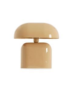 Tafellamp Arran in glanzende zandkleur met ronde kap en modern design