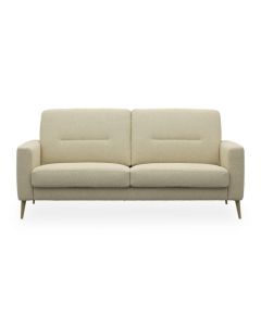 Beige bank Veneto met hoge rugleuning en strakke lijnen, vooraanzicht