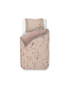 Pip Studio Bamboo Blossom dekbedovertrek zandkleur met bloesembomen bamboe en vogels productfoto