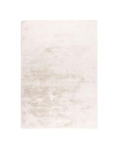 Rechthoekig hoogpolig vloerkleed Soma in ivoor met subtiele kleurnuances, recht van boven weergegeven