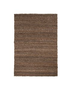 Donkerbruin handgeweven vloerkleed van katoen en polyester in neutrale woonkamerstijl