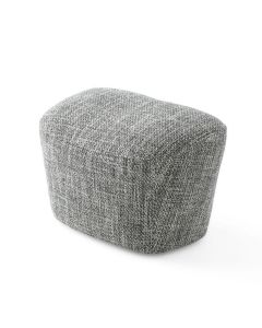 Grijze Sparkle poef met gem&ecirc;leerde stof en afgeronde vormen