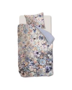 Kardol by Beddinghouse Principe Pastel dekbedovertrek met zwevende bloemenprint en pastelverloop van peach naar staalblauw