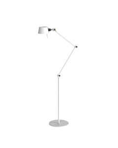 Tonone Bolt Floor 2 arm vloerlamp in wit met twee verstelbare armen en industri&euml;le uitstraling