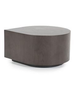 Eleonora bijzettafel Jules in walnoot fineer met druppelvormig blad op witte achtergrond