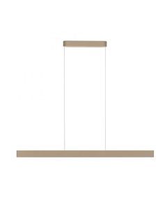 Moderne lineaire hanglamp Q-Stretto in brons met slank design en minimalistische uitstraling