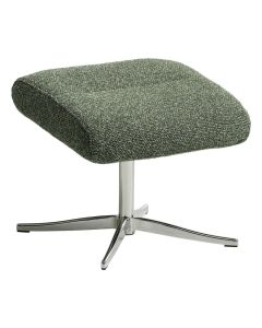 INHOUSE hocker Conora in groene stof Winter Moss met chroomkleurige metalen draaivoet