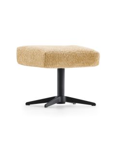 Hocker Thames van Baenks in stof Venga Brass met zwart metalen draaipoot zijaanzicht