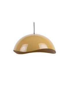 Leitmotiv hanglamp Waved in honey yellow met golvende vorm en glanzende afwerking