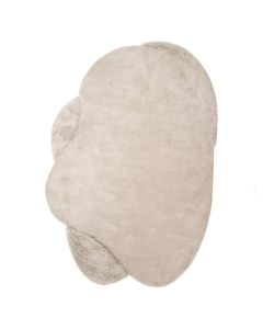 Organisch vloerkleed Praia in beige met speelse vormen en verschillende poolhoogtes