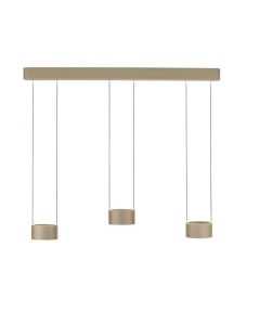 PURE Clipse LED hanglamp met drie bronzen cilinders en modern minimalistisch design