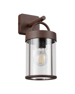 Almeria buitenwandlamp in roestkleur schuin van voren
