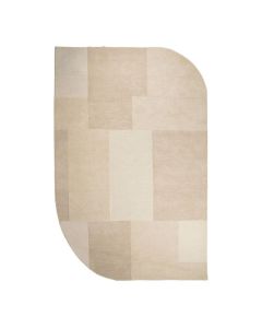 Vloerkleed Contour van By-Boo in beige met organische vorm en subtiele vlakken