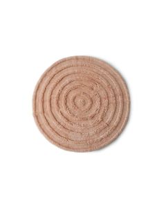 Rond vloerkleed Round van HKLIVING in soft pink met speels reli&euml;f en cirkelpatroon