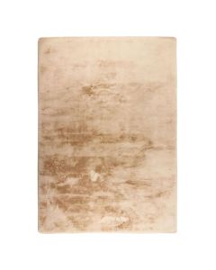 Rechthoekig beige hoogpolig vloerkleed Soma met subtiele kleurnuances van bovenaf