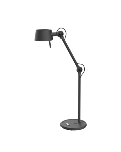 Zwarte Bolt10 Desk bureaulamp met verstelbare arm en ronde voet in minimalistisch design