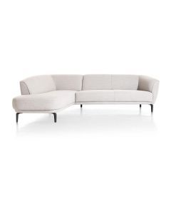 Baenks hoekbank Brooks in lichte stof met organische vormen en afgeronde lijnen op neutrale achtergrond