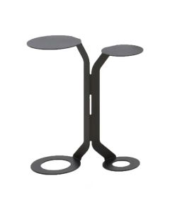 Moduss Roundy zwarte metalen bijzettafel met twee ronde tafelbladen.