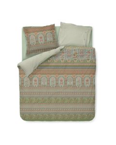 Dubbelzijdig dekbedovertrek met decoratief patroon en tegelprint achterzijde met bijpassende kussens