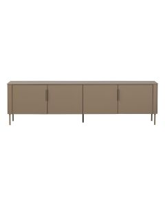 WOOOD Gunnar tv-meubel 200 cm in kleur mud met vier deuren en slanke metalen poten