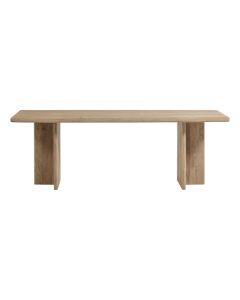 WOOOD Ato eettafel van naturel mangohout met afgerond tafelblad en paneelpoten