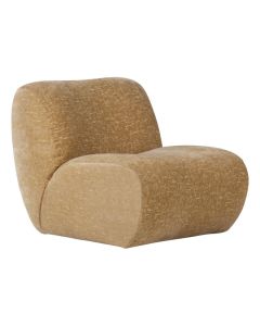 Nomu fauteuil lichtgeel craquel&eacute; velvet schuin van voren