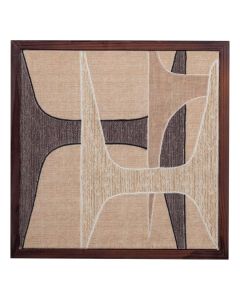WOOOD Anno wanddecoratie naturel en bruin met grafisch getuft patroon