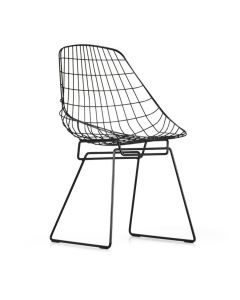 Zwarte Wire chair van Cees Braakman met open staaldraad frame en minimalistisch design