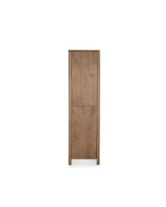 Kabinetkast Dallas van naturel mangohout met twee deuren en smal ontwerp