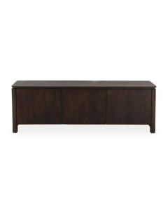 Tv-meubel Dallas van bruin mangohout met strak design en vier deuren