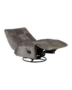 Relaxfauteuil Chill in grey met verstelbare rugleuning en voetensteun op draaivoet