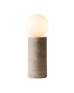 Tafellamp Tivoli van It&rsquo;s about RoMi met marmeren voet en glazen bolverlichting in witte uitvoering