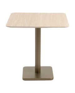 COCOmaison Brest bistrotafel travertine goud vooraanzicht