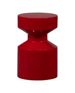 WOOOD Ferry bijzettafel van rood metaal met hoogglans afwerking vrijstaand