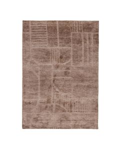 WOOOD Lovi vloerkleed taupe 170x240 cm met subtiel grafisch patroon