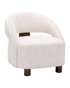 COCOmaison Ailo fauteuil cr&egrave;me schuin vooraanzicht