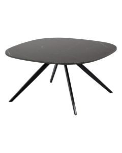 Pronto Wonen Fitura salontafel zwart keramiek 80x80 cm met kruispoot