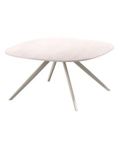 Pronto Wonen Fitura salontafel wit keramiek 80x80 cm met kruispoot