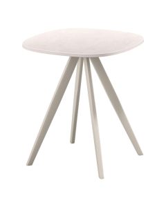 Witte Pronto Wonen Fitura bijzettafel met keramisch blad en metalen kruispoten