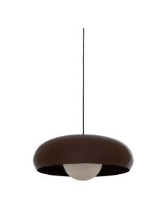 WOOOD hanglamp Tivo rond met hoogglans bruine metalen kap